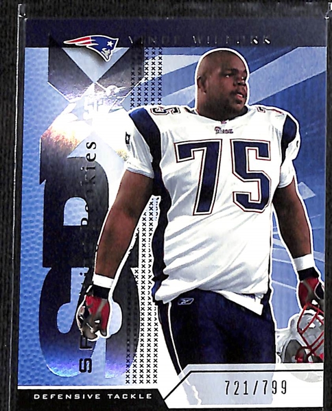 2004 & 2005 Upper Deck SPx Football Lot w. (57) Rookies, (20) Rookie Swatch Cards, (27) Game-Used Swatch Supremey (Wilfork (RC), Vick, Dawkins)