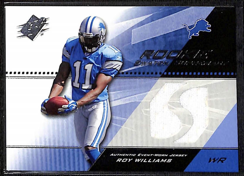 2004 & 2005 Upper Deck SPx Football Lot w. (57) Rookies, (20) Rookie Swatch Cards, (27) Game-Used Swatch Supremey (Wilfork (RC), Vick, Dawkins)