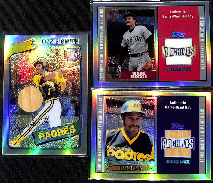 Lot of (34) Baseball Relic Cards w. Ichiro, Chipper Jones, & Robert Yount