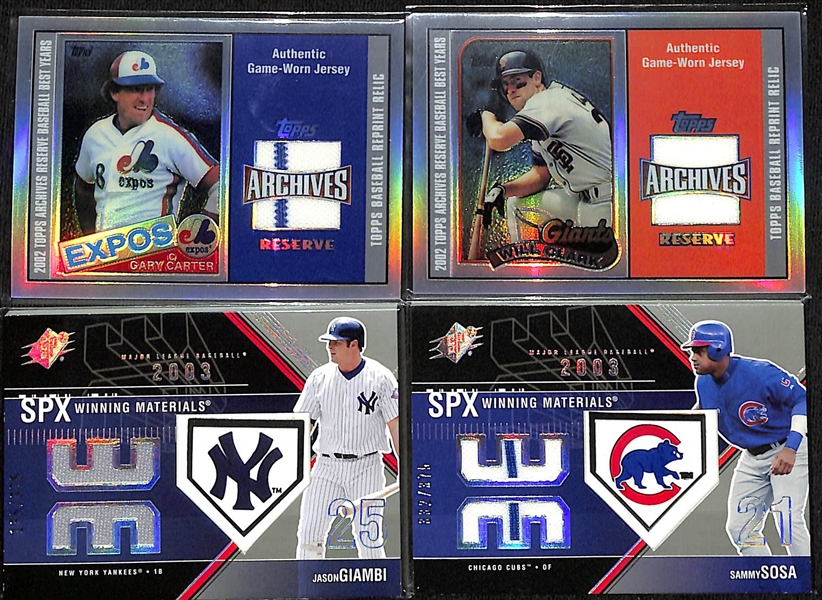 Lot of (34) Baseball Relic Cards w. Ichiro, Chipper Jones, & Robert Yount