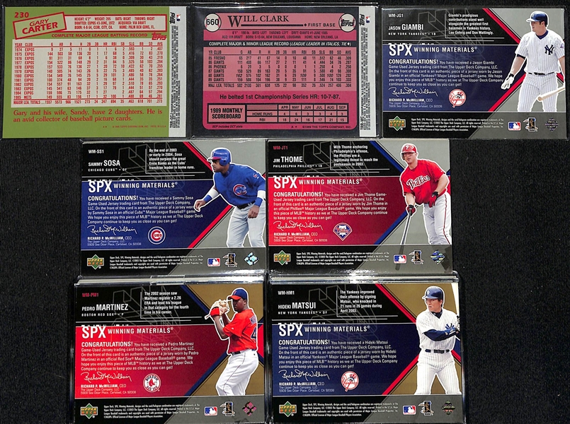 Lot of (34) Baseball Relic Cards w. Ichiro, Chipper Jones, & Robert Yount