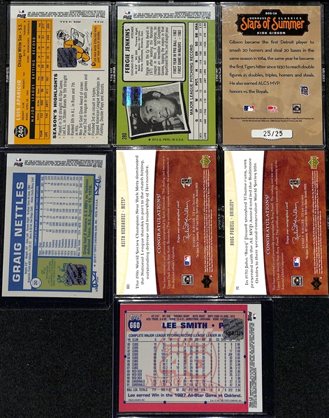 Lot of (34) Autographed Baseball Cards w. Luis Aparicio, Fergie Jenkins & Kirk Gibson