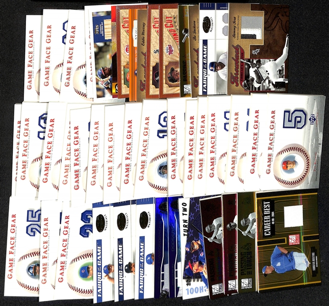 Lot of (44) Baseball Relic Cards w. Sammy Sosa, Tony Gwynn, & Bo Jackson