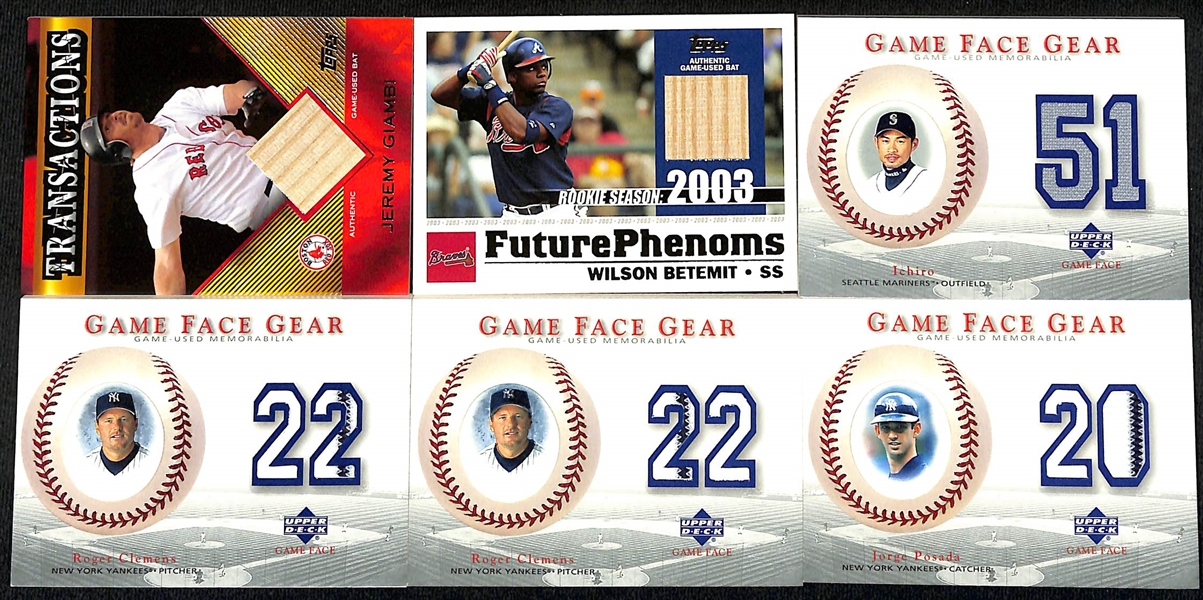 Lot of (44) Baseball Relic Cards w. Sammy Sosa, Tony Gwynn, & Bo Jackson