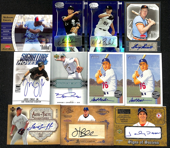  Lot of (52) Autographed Baseball Cards w. Ryne Sandberg, Lou Brock, & Darryl Strawberry