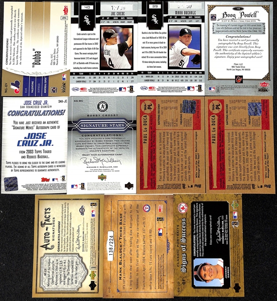  Lot of (52) Autographed Baseball Cards w. Ryne Sandberg, Lou Brock, & Darryl Strawberry