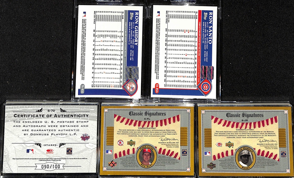 Lot of (19) Autographed Baseball Cards w. Joe Morgan & Fred Lynn