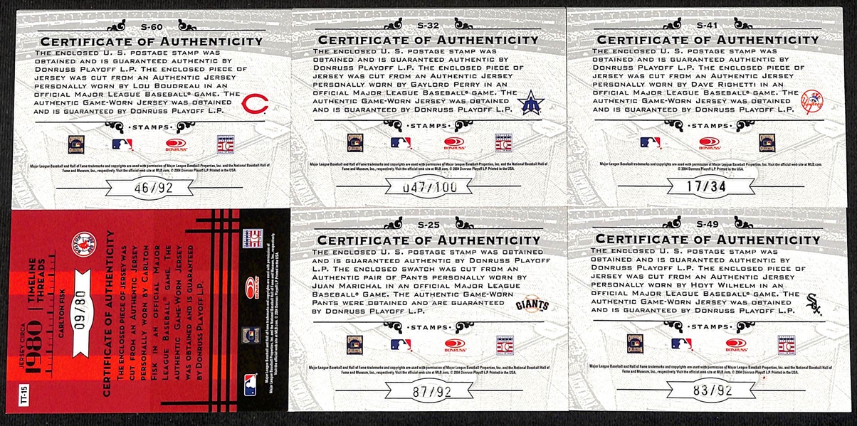 Lot of (41) Game-Used/Worn Relic Baseball Cards w. Mike Schmidt, Albert Pujols, Don Mattingly