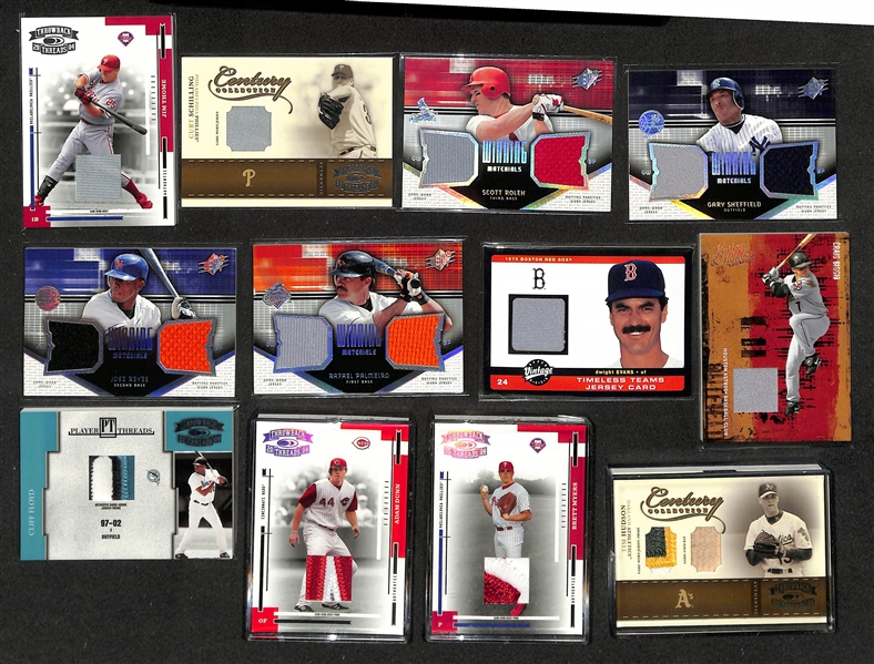 Lot of (43) Baseball Relic Cards w. Mike Piazza, Ozzie Smith, Bob Feller