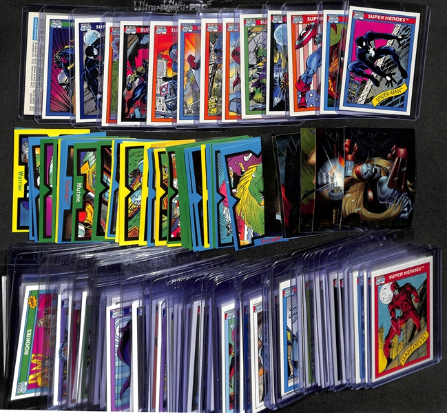 1990 Marvel Comics Complete Base Set of 162 Cards w. Spider-Man, Stan Lee (Mr. Marvel), Captain America