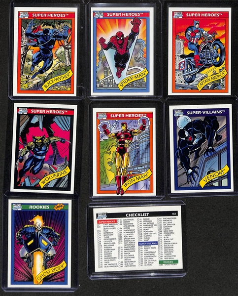 1990 Marvel Comics Complete Base Set of 162 Cards w. Spider-Man, Stan Lee (Mr. Marvel), Captain America