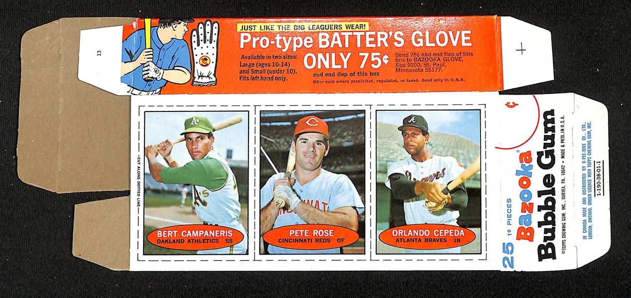 Rare 1971 Bazooka Full Box w. Pete Rose, Orlando Cepeda, & Bert Campaneris