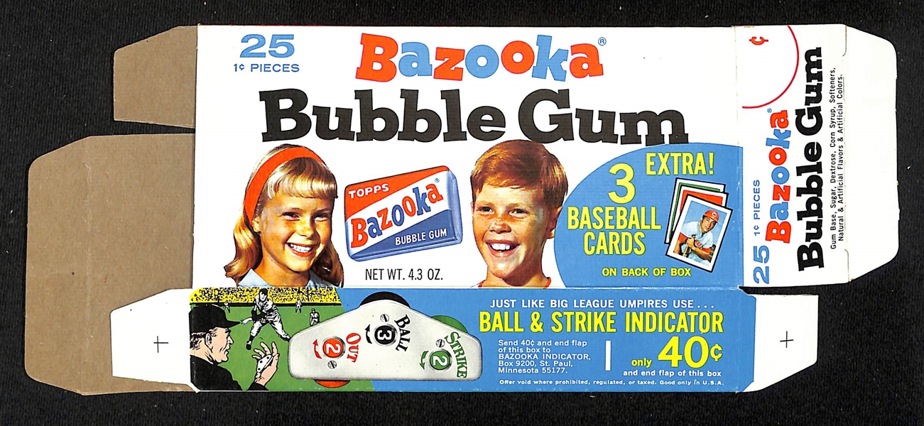 Rare 1971 Bazooka Full Box w. Pete Rose, Orlando Cepeda, & Bert Campaneris