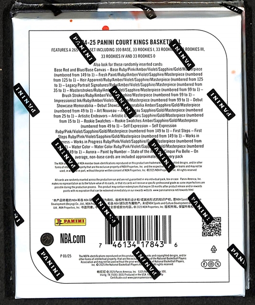 2024/25 Panini Court Kings Basketball Factory Sealed Hobby Box