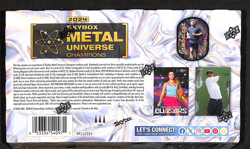 Factory Sealed 2024 Upper Deck Skybox Metal Universe Champions Hobby Box