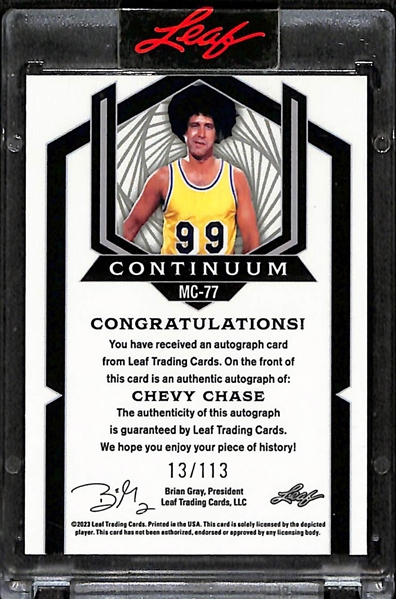 2023 Leaf Continuum Chevy Chase Signed Card (As Fletch in A Lakers Jersey) #13/113
