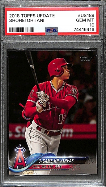 2018 Topps Update Shohei Ohtani Rookie Card #US189 Graded PSA 10 Gem Mint