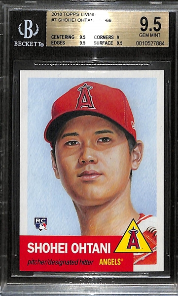 2018 Topps Living Shohei Ohtani Rookie Card #7 Graded Beckett BGS 9.5 Gem Mint