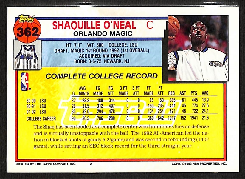 1992-93 Topps Gold Basketball Complete Series 2 Set (w. Shaquille O'Neal Topps Gold Rookie Card)