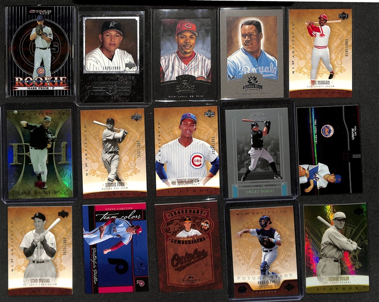 200+ Baseball Numbered Insert Cards w. 2 Printing Plates & Many Stars (Babe Ruth, Willie Mays, Nolan Ryan, Albert Pujols, +)