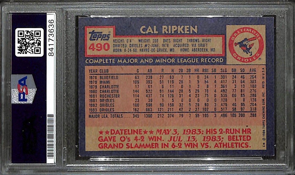 Signed 1984 Topps Cal Ripken Card (PSA/DNA Authenticated)