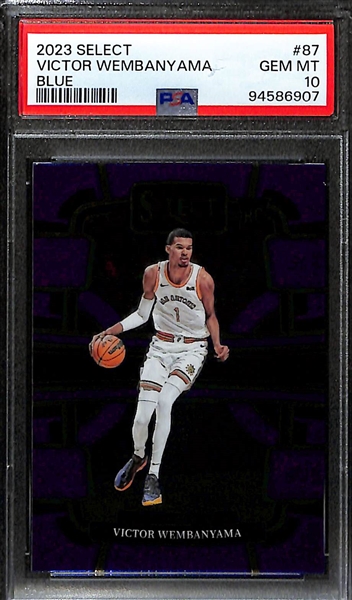 2023-24 Victor Wembanyama Graded Rookie Lot - Select #87 Blue (PSA 10) & Prizm #136 (PSA 9)