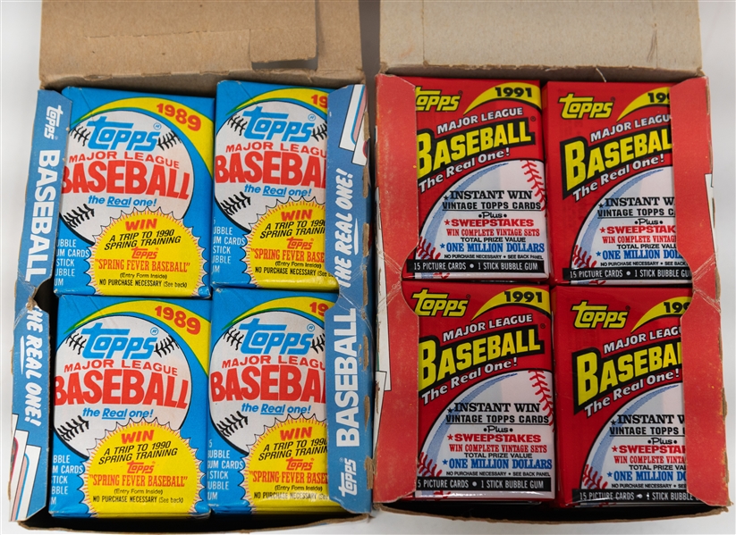 Lot of (4) Wax Boxes w. Factory Sealed Packs inc. 1992 Bowman Baseball