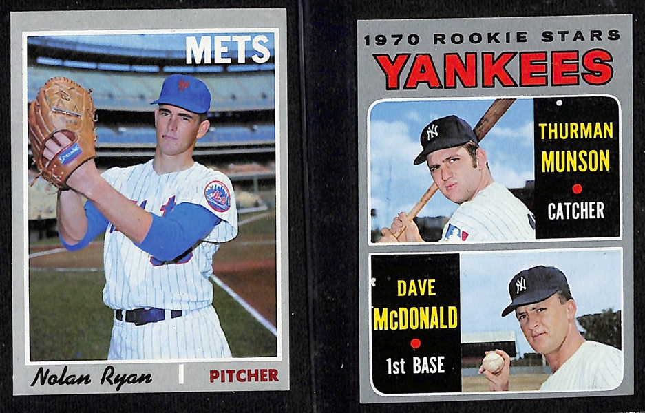 1970 Topps Complete Baseball Card Set (All 720 Cards), Inc. Nolan Ryan, Thurman Munson Rookie, + (Mostly EX or Better Condition)
