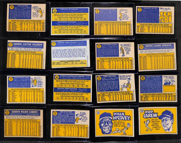 1970 Topps Complete Baseball Card Set (All 720 Cards), Inc. Nolan Ryan, Thurman Munson Rookie, + (Mostly EX or Better Condition)