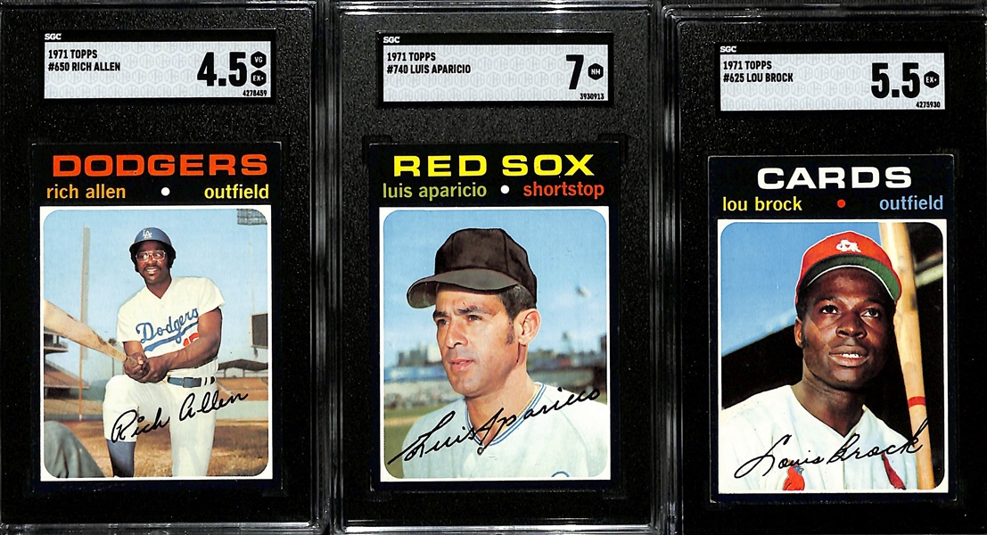 1971 Topps Complete Baseball Card Set (All 752 Cards) w. 12 Graded Cards - Aaron (SGC 7.5), Mays (SGC 6), Clemente (SGC 4), Banks (SGC 7), N. Ryan (SGC 5), Munson (SGC 4), Rich Allen (SGC 4.5), L....