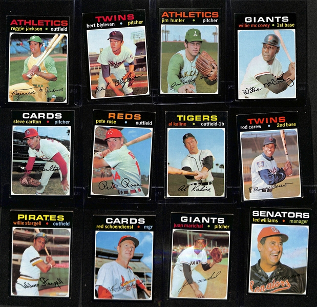 1971 Topps Complete Baseball Card Set (All 752 Cards) w. 12 Graded Cards - Aaron (SGC 7.5), Mays (SGC 6), Clemente (SGC 4), Banks (SGC 7), N. Ryan (SGC 5), Munson (SGC 4), Rich Allen (SGC 4.5), L....