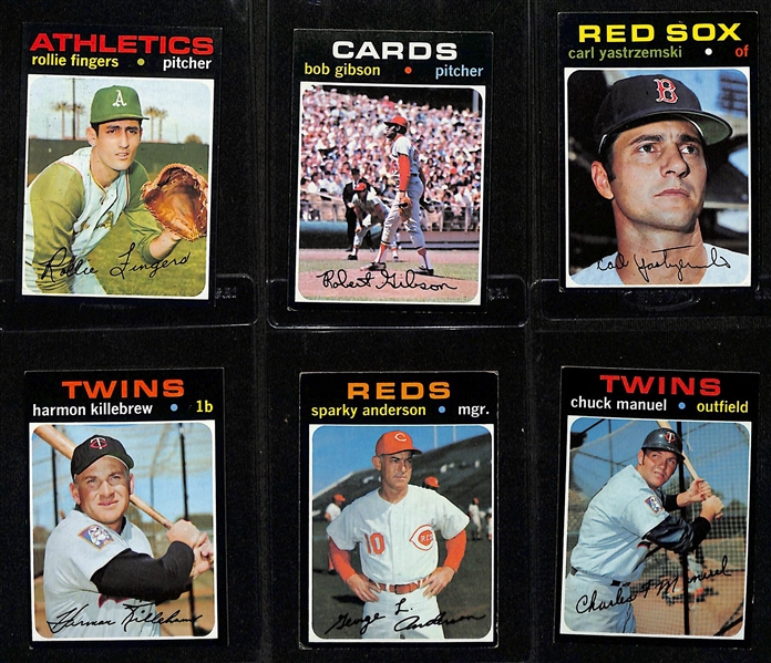 1971 Topps Complete Baseball Card Set (All 752 Cards) w. 12 Graded Cards - Aaron (SGC 7.5), Mays (SGC 6), Clemente (SGC 4), Banks (SGC 7), N. Ryan (SGC 5), Munson (SGC 4), Rich Allen (SGC 4.5), L....