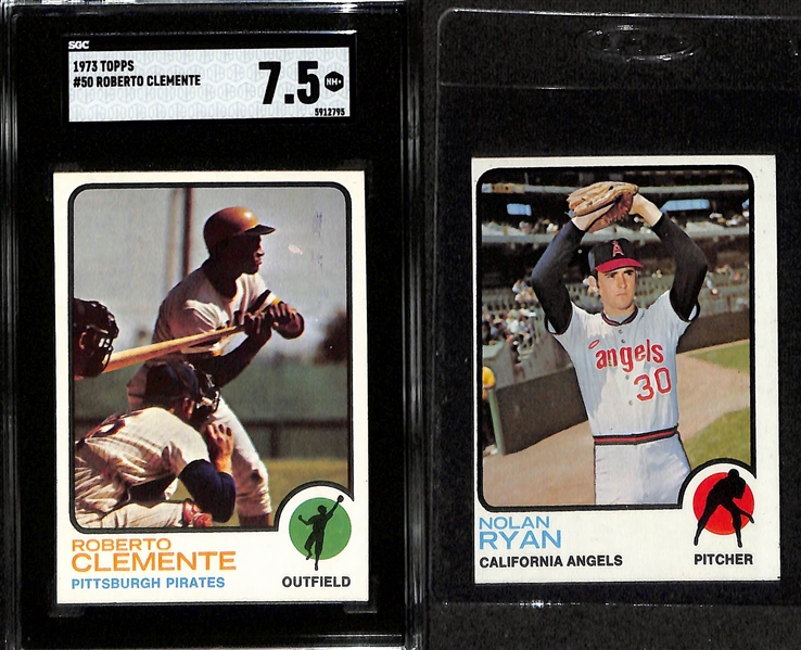 1973 Topps Complete Baseball Card Set (All 660 Cards), Inc. Mike Schmidt Rookie (SGC 7), Roberto Clemente (SGC 7.5), Nolan Ryan, + (Mostly EX or Better Condition)