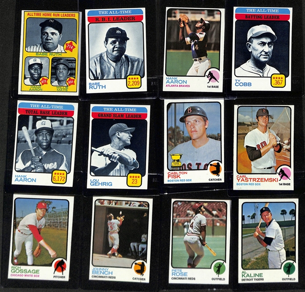 1973 Topps Complete Baseball Card Set (All 660 Cards), Inc. Mike Schmidt Rookie (SGC 7), Roberto Clemente (SGC 7.5), Nolan Ryan, + (Mostly EX or Better Condition)