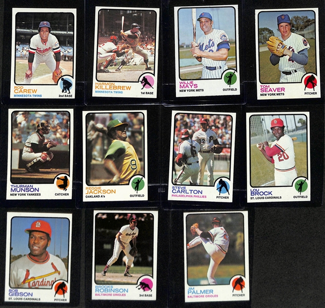 1973 Topps Complete Baseball Card Set (All 660 Cards), Inc. Mike Schmidt Rookie (SGC 7), Roberto Clemente (SGC 7.5), Nolan Ryan, + (Mostly EX or Better Condition)