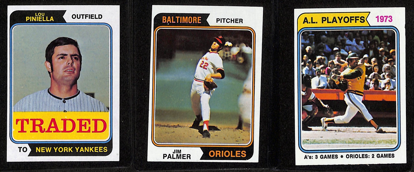 1974 Topps Complete Baseball Card Set (All 660 Cards), Inc. Dave Winfield Rookie, Nolan Ryan, Dave Parker Rookie, + (Mostly EX or Better Condition)