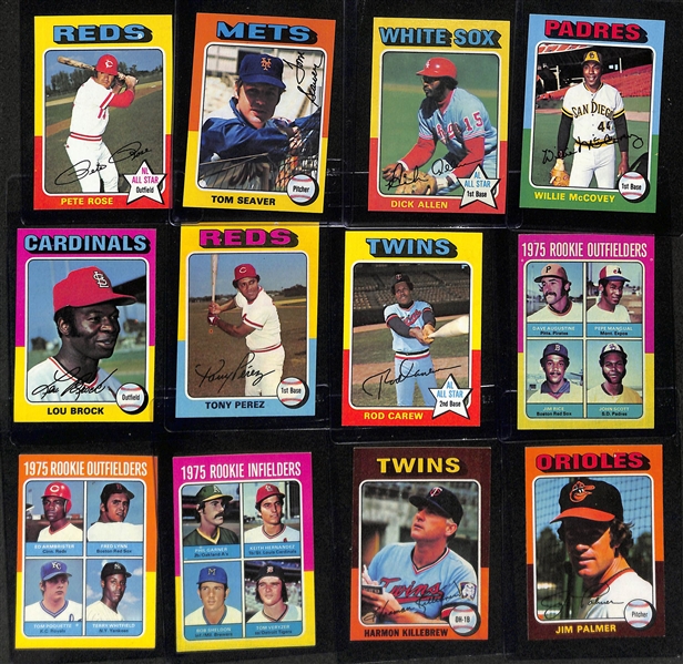 1975 Topps Complete Baseball Card Set (All 660 Cards), Inc. George Brett Rookie (SGC 7), Robin Yount Rookie (SGC 6.5), Gary Carter Rookie (SGC 7.5), Nolan Ryan (SGC 4), Strikeout...