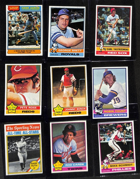 1976 Topps Complete Baseball Card Set (All 660 Cards), Inc. Nolan Ryan (SGC 7.5), Tom Seaver (SGC 8.5), Guidry Rookie (SGC 4), Eckersley Rookie, + (Mostly EX or Better Condition)