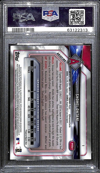 2018 Bowman Chrome Shohei Ohtani (Batting) Rookie Card #1 Graded PSA 9 Mint