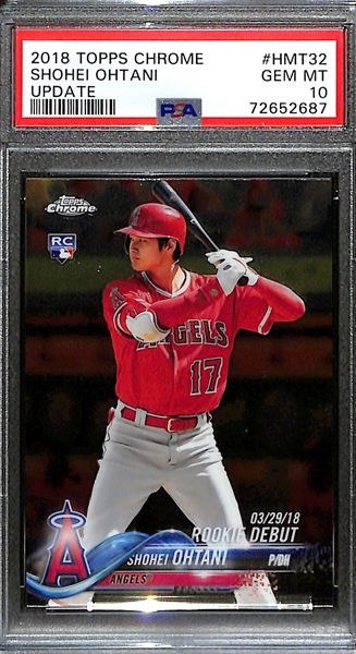 2018 Topps Chrome Update Shohei Ohtani Rookie Card #HMT32 Graded PSA 10