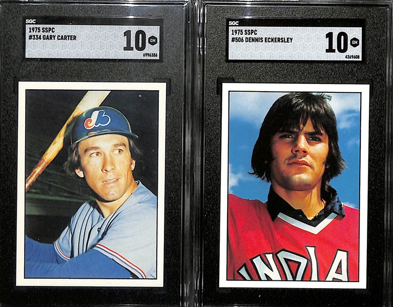 1975 SSPC Gary Carter & Dennis Eckersley Rookie Cards - Both Graded SGC 10 Gem Mint