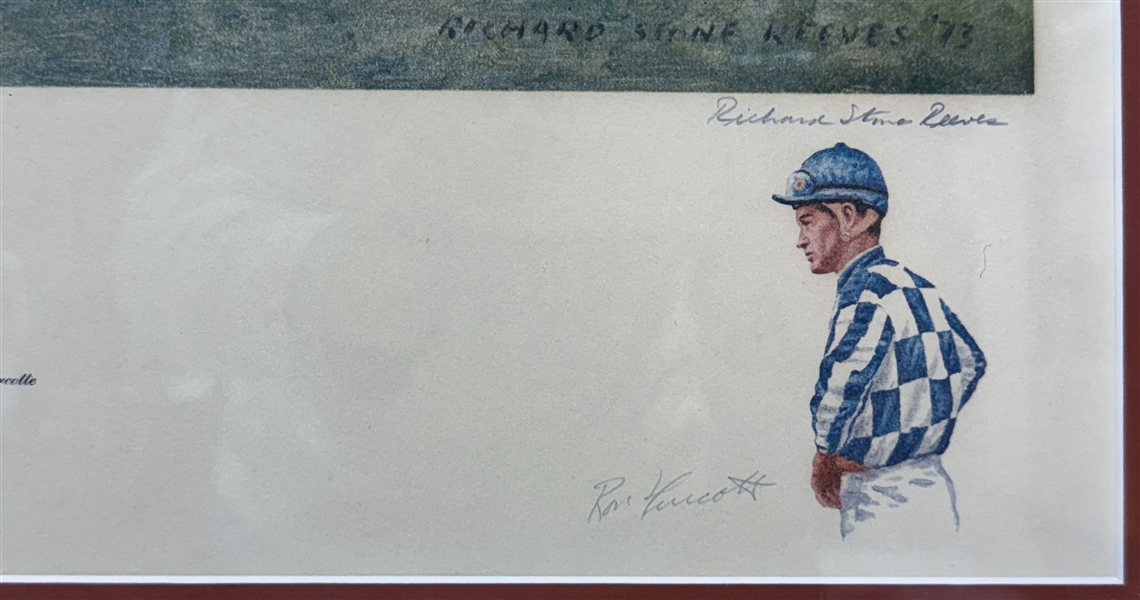 Limited Edition Framed & Matted Secretariat Print w. 3 Signatures #/850 (JSA Auction Letter)