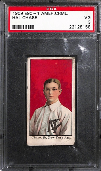 (9) Graded 1909-11 E90-1 American Caramel Cards w. Hal Chase (PSA 3), Bobby Wallace (HOF, PSA 2), Engle (PSA 3.5), Schaefer (PSA 2), Overall (SGC 1.5), Stone (BVG 2), Keeler (SGC 1.5), Mitchell...