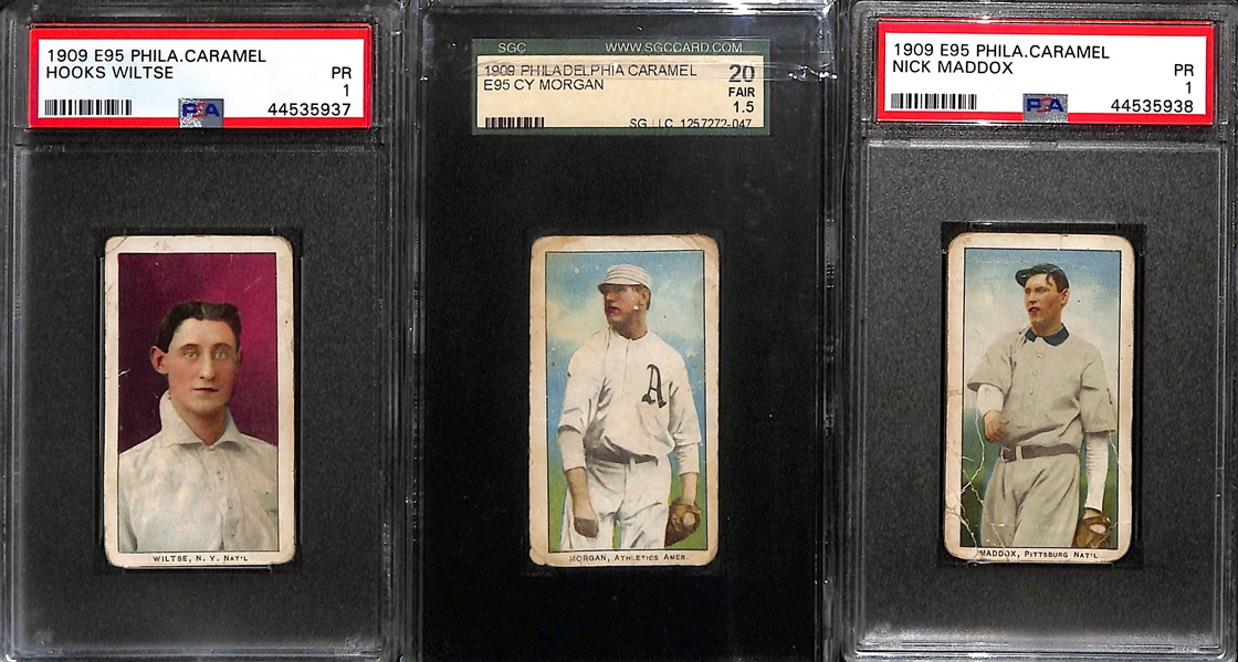 (10) Graded 1909-10 Philadelphia Caramel Cards w. Konetchy (BVG 4), Leach (SGC 3), Devlin (SGC 3), Reulbach (SGC 3), McIntyre (SGC 2.5), Doyle (PSA 2), Sam Crawford (SGC 1.5), +