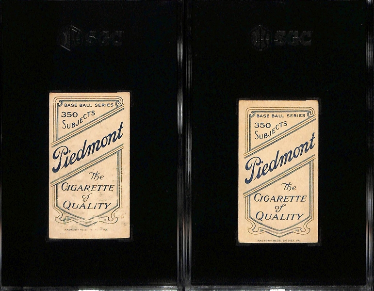(5) 1910 T206 Piedmont Minor League Cards - McCauley (SGC 4), Brashear (SGC 4), Burke (SGC 2.5), Oberlin (SGC 2), Taylor (SGC Auth.)