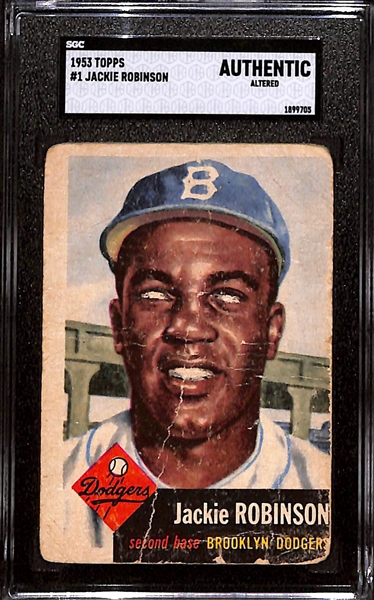 1953 Topps Jackie Robinson #1 Graded SGC Authentic