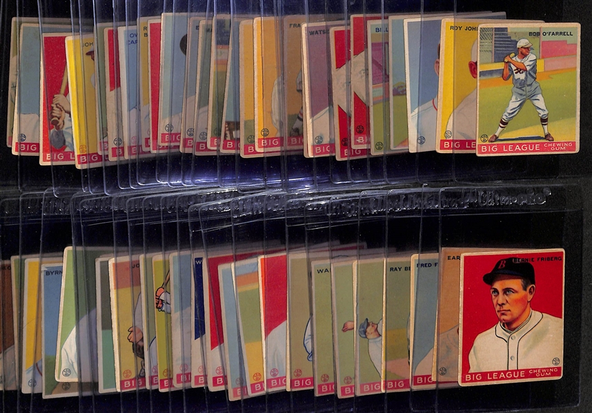 Lot of (50) 1933 Goudey Baseball Cards w. Bob O'Farrell