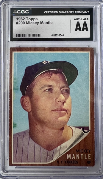 1962 Topps Mickey Mantle #200 - CGC AA