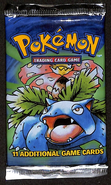 Unopened 1999 Pokémon Base Set Booster Pack - Venusaur Artwork