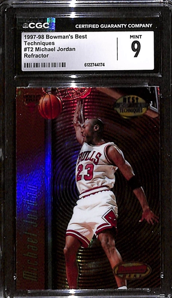 1997-98 Bowman's Best Techniques Refractor Michael Jordan #T2 Graded CGC 9